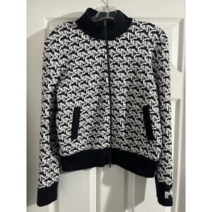 Marc Cain Full Zip Jacket Sz N2 Medium MC Initials Black